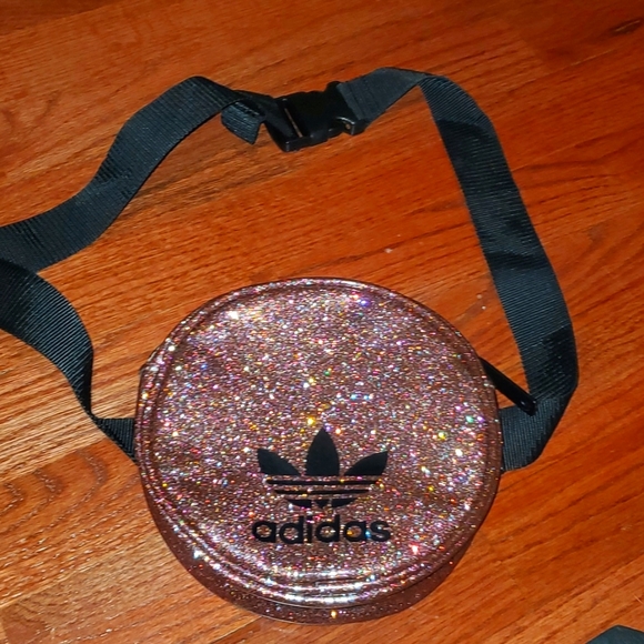 adidas Bags Adidas Belt Bag Pink Glitter Black Logo Poshmark